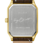 Bulova Tony Bennet 97B235 analog herrklocka med svart urtavla och armband i läder
