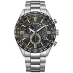 Citizen Promaster Sky Funkuhr Eco Drive CB5947-80E analog herrklocka med svart urtavla och armband i titan