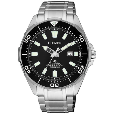Citizen Promaster Dive BN0200-81E analog herrklocka med svart urtavla och armband i titan