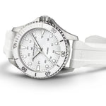 Hamilton Khaki Navy Scuba H82221310 analog unisexklocka med vit urtavla och armband i gummi