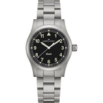 Hamilton Khaki Field H69401130 analog herrklocka med svart urtavla och armband i rostfritt stål
