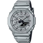 Casio G-Shock Fine Metallic GM-2100YM-8AER ana-digi herrklocka med silver urtavla och armband i rostfritt stål