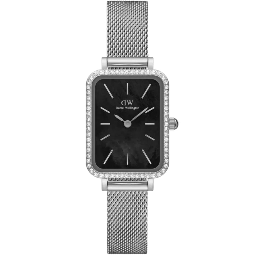 Daniel Wellington DW00100667 Quadro Lumine analog damklocka med svart urtavla och armband i rostfritt stål