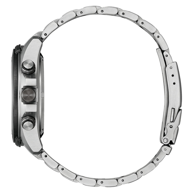 Citizen Promaster Eco-Drive JV1006-51L ana-digi herrklocka med blå urtavla och armband i rostfritt stål