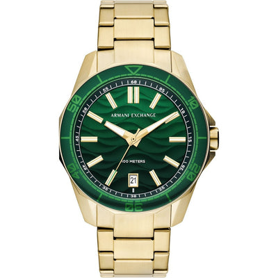 Armani Exchange AX1951 analog herrklocka med grön urtavla och armband i rostfritt stål