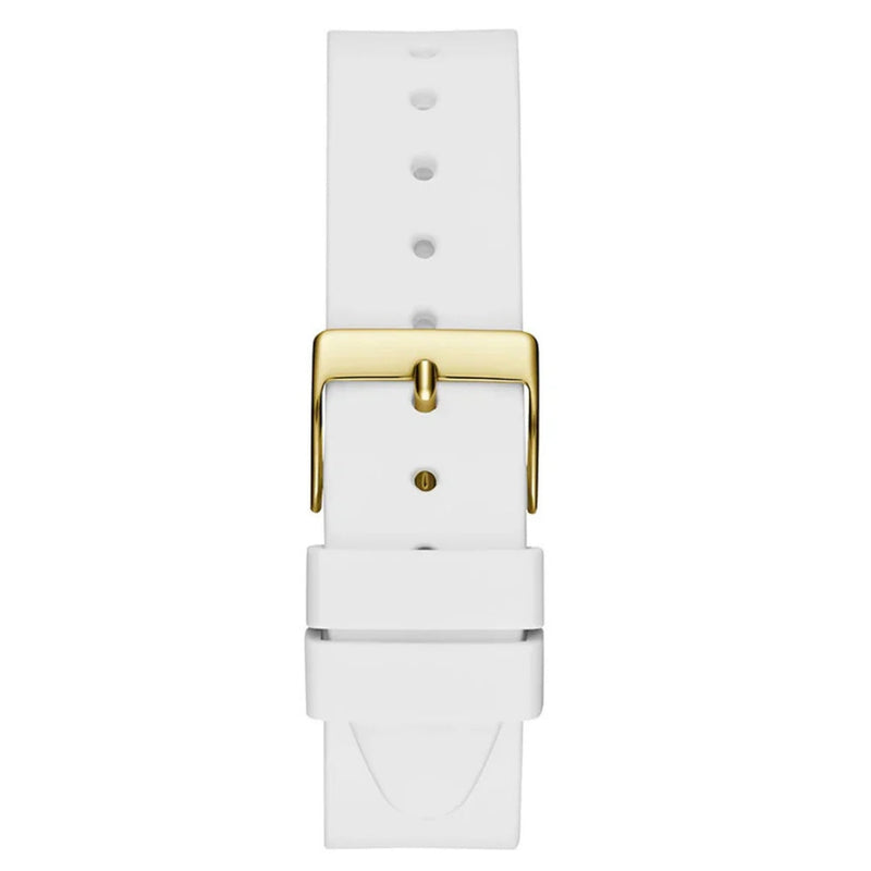 Guess Box Set Delilah GW0691L2 analog damklocka med vit urtavla och armband i gummi