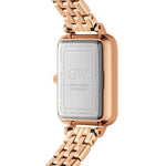 Daniel Wellington Quadro Lumine Bezel 5-Link Melrose DW00100672 analog damklocka med vit urtavla och armband i rostfritt stål