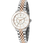 Maserati Successo R8853145504 analog damklocka med vit urtavla och armband i rostfritt stål