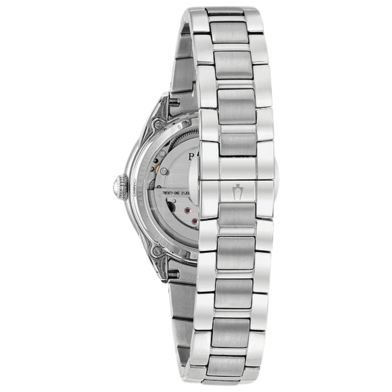 Bulova Sutton Ladies 96P181 analog damklocka med vit urtavla och armband i rostfritt stål