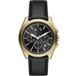 Armani Exchange Giacomo AX2854 analog herrklocka med svart urtavla och armband i läder