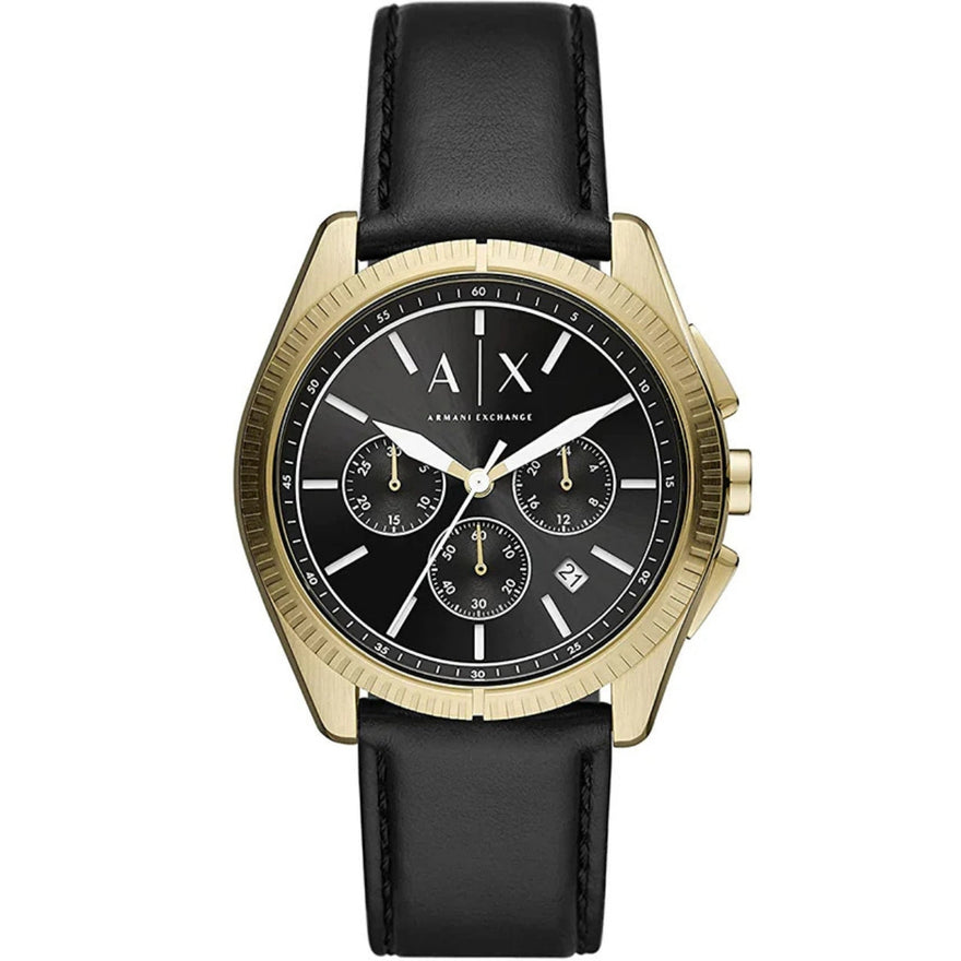 Armani Exchange Giacomo AX2854 analog herrklocka med svart urtavla och armband i läder