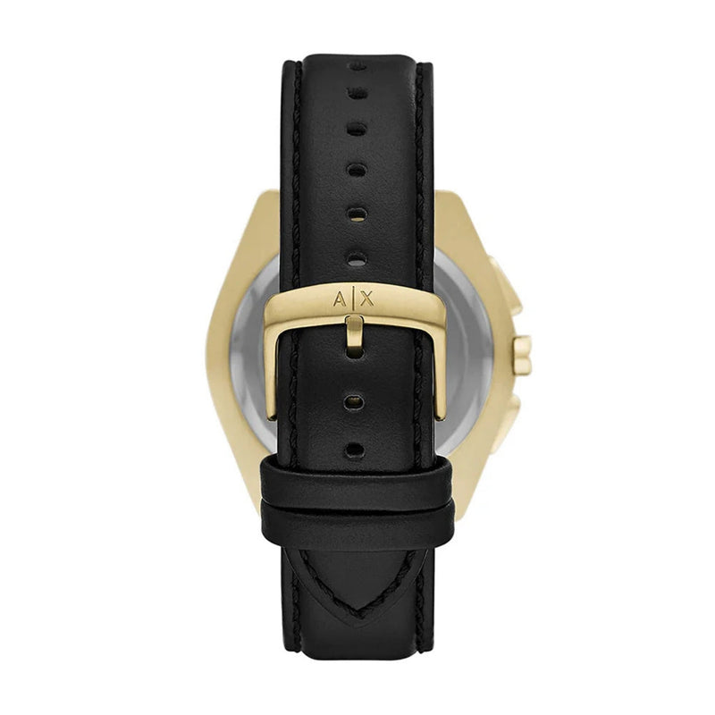 Armani Exchange Giacomo AX2854 analog herrklocka med svart urtavla och armband i läder