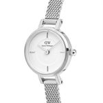 Daniel Wellington Petite Mini Sterling DW00100746 analog damklocka med vit urtavla och armband i rostfritt stål