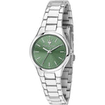Maserati Attrazione R8853151508 analog damklocka med grön urtavla och armband i rostfritt stål
