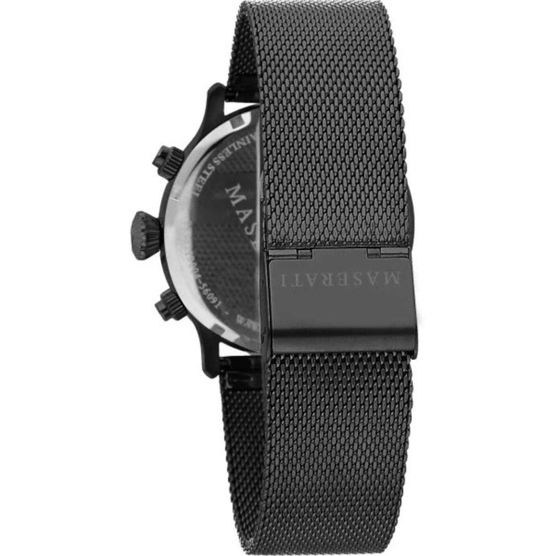 Maserati Epoca Chronograph R8873618013 analog herrklocka med svart urtavla och armband i rostfritt stål