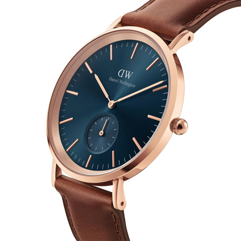 Daniel Wellington Classic Multi-Eye St Mawes DW00100708 analog herrklocka med blå urtavla och armband i läder