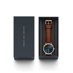 Daniel Wellington Classic Multi-Eye St Mawes DW00100708 analog herrklocka med blå urtavla och armband i läder