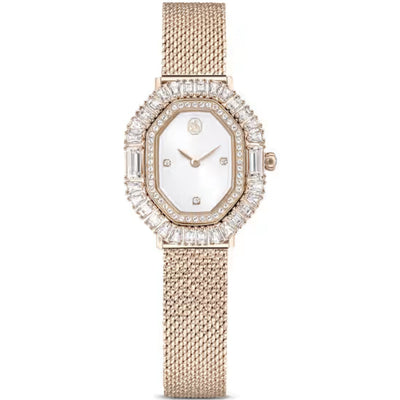 Swarovski Matrix octagon 5732501 analog damklocka med silver urtavla och armband i rostfritt stål