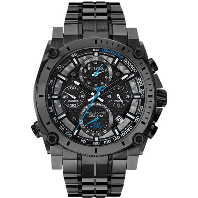 Bulova Icon 98B229 analog herrklocka med svart urtavla och armband i rostfritt stål