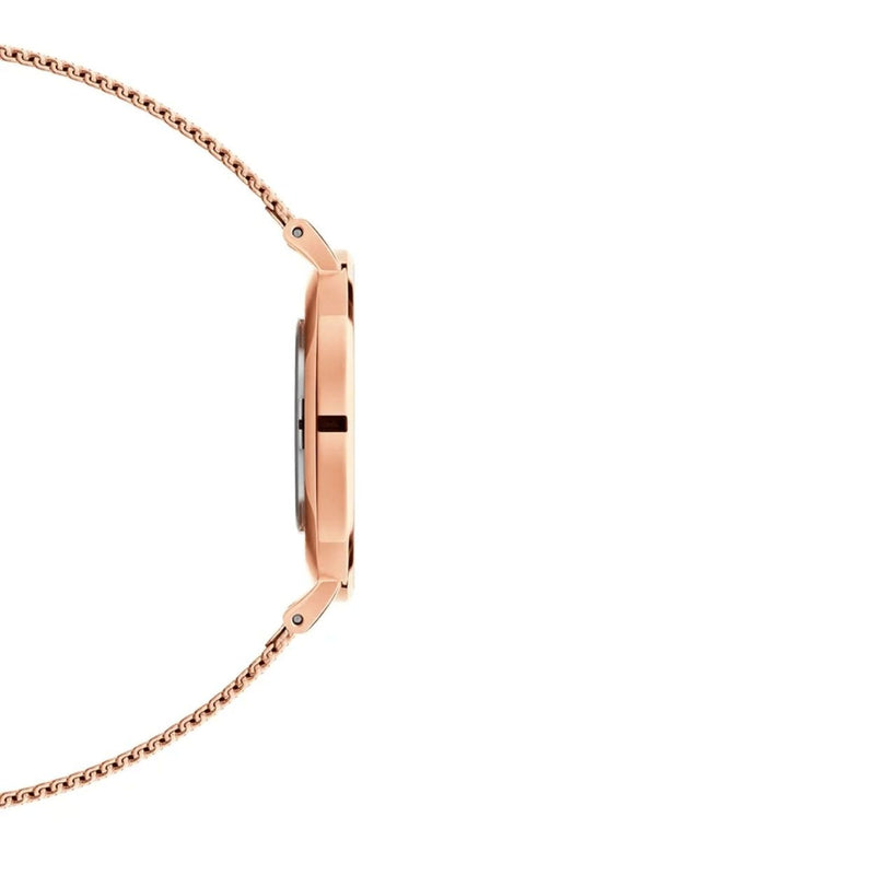 Daniel Wellington Petite Melrose Black DW00100303 analog damklocka med svart urtavla och armband i rostfritt stål