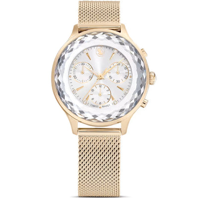 Swarovski Nova chrono 5677500 analog damklocka med vit urtavla och armband i rostfritt stål