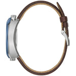 Bulova Parking Meter 98B390 analog herrklocka med vit urtavla och armband i läder
