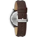 Bulova Parking Meter 98B390 analog herrklocka med vit urtavla och armband i läder