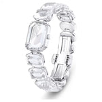 Swarovski Octagon cut bracelet 5729182 analog damklocka med vit urtavla och armband i rostfritt stål