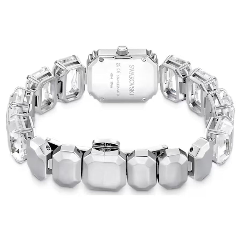 Swarovski Octagon cut bracelet 5729182 analog damklocka med vit urtavla och armband i rostfritt stål