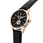 Maserati Sorpasso R8821124001 analog herrklocka med svart urtavla och armband i läder