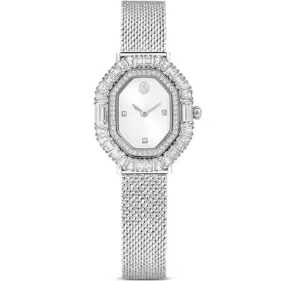 Swarovski Matrix octagon 5732498 analog damklocka med vit urtavla och armband i rostfritt stål