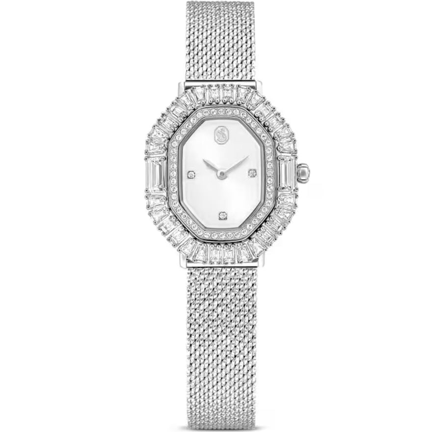 Swarovski Matrix octagon 5732498 analog damklocka med vit urtavla och armband i rostfritt stål
