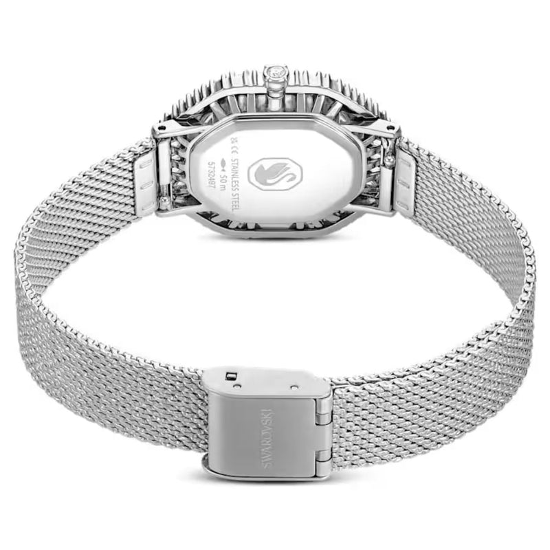 Swarovski Matrix octagon 5732498 analog damklocka med vit urtavla och armband i rostfritt stål