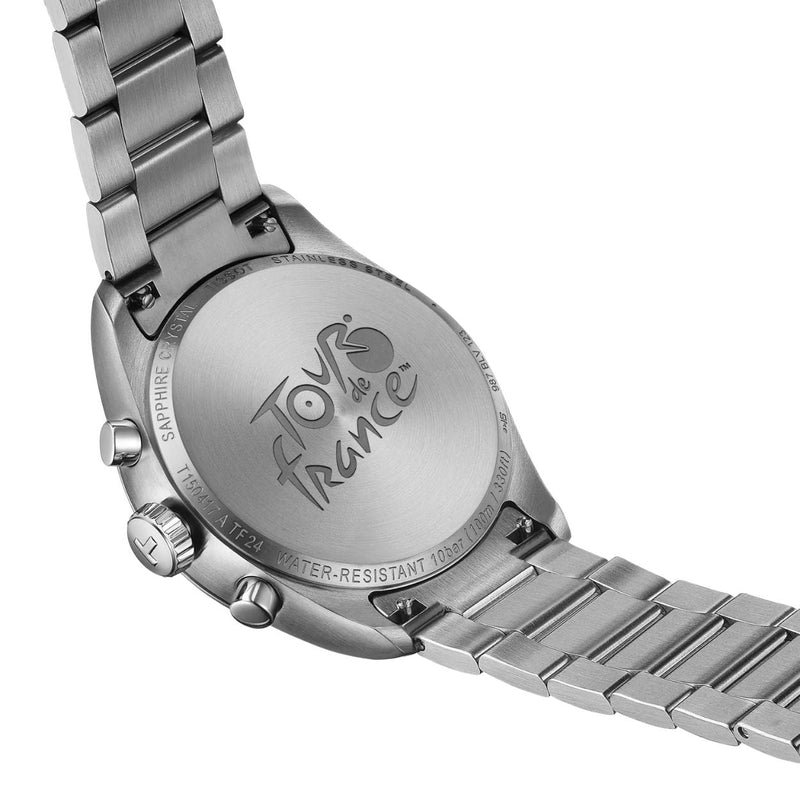 Tissot PR 100 Tour de France T150.417.11.051.00 analog herrklocka med svart urtavla och armband i rostfritt stål