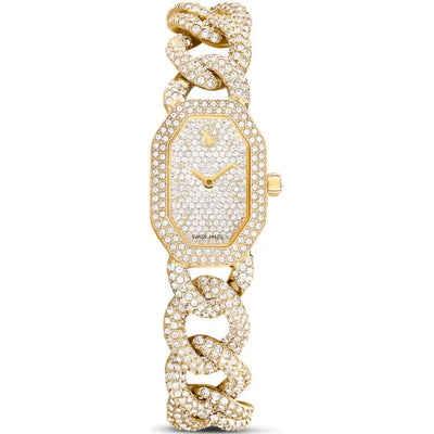 Swarovski Dextera chain 5668854 analog damklocka med guld urtavla och armband i rostfritt stål