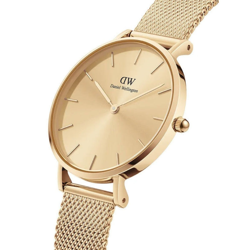 Daniel Wellington Petite Unitone DW00100474 analog damklocka med guld urtavla och armband i rostfritt stål
