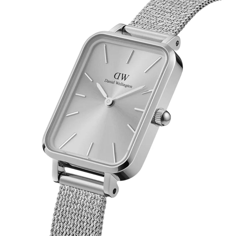 Daniel Wellington Quadro Unitone DW00100486 analog damklocka med silver urtavla och armband i rostfritt stål