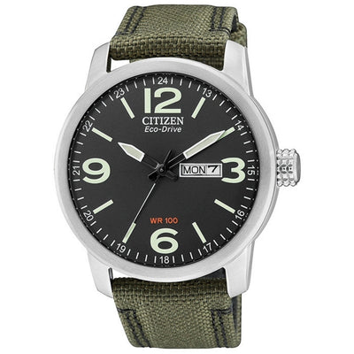Citizen Sport BM8470-11EE analog herrklocka med svart urtavla och armband i textil