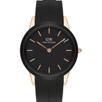 Daniel Wellington Iconic Motion DW00100611 analog herrklocka med svart urtavla och armband i silikon