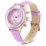 Swarovski Octea chrono 5690804 analog damklocka med lila urtavla och armband i skinn