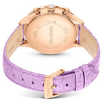 Swarovski Octea chrono 5690804 analog damklocka med lila urtavla och armband i skinn