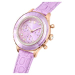 Swarovski Octea chrono 5690804 analog damklocka med lila urtavla och armband i skinn
