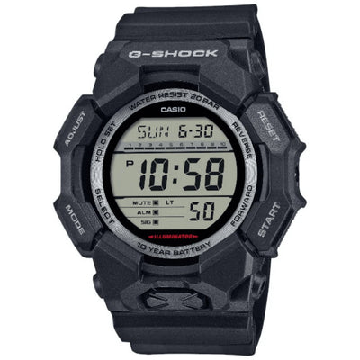 Casio G-Shock GD-010-1ER digital herrklocka med svart urtavla och armband i resin