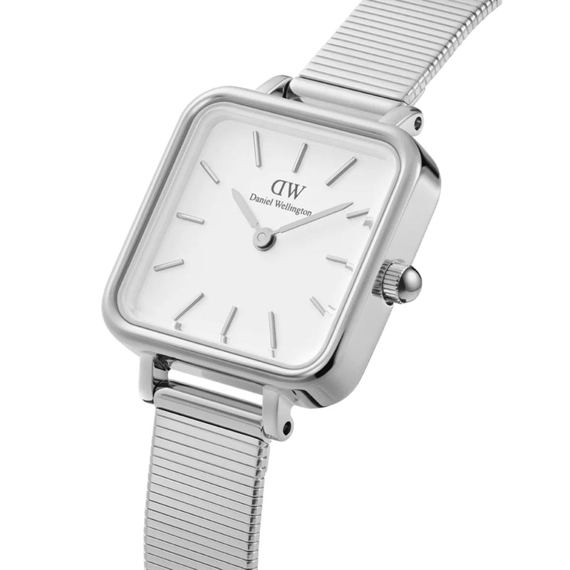Daniel Wellington Quadro Studio DW00100521 analog damklocka med vit urtavla och armband i rostfritt stål