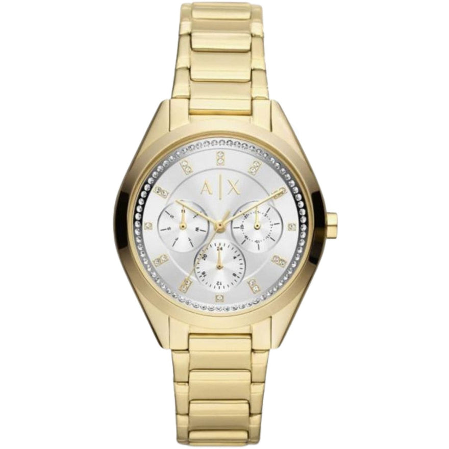 Armani Exchange Lady Giacomo AX5657 analog damklocka med silver urtavla och armband i rostfritt stål