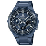 Casio Edifice ECB-2200CB-2AEF analog herrklocka med blå urtavla och armband i resin