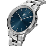 Daniel Wellington Iconic Link Arctic DW00100448 analog herrklocka med blå urtavla och armband i rostfritt stål