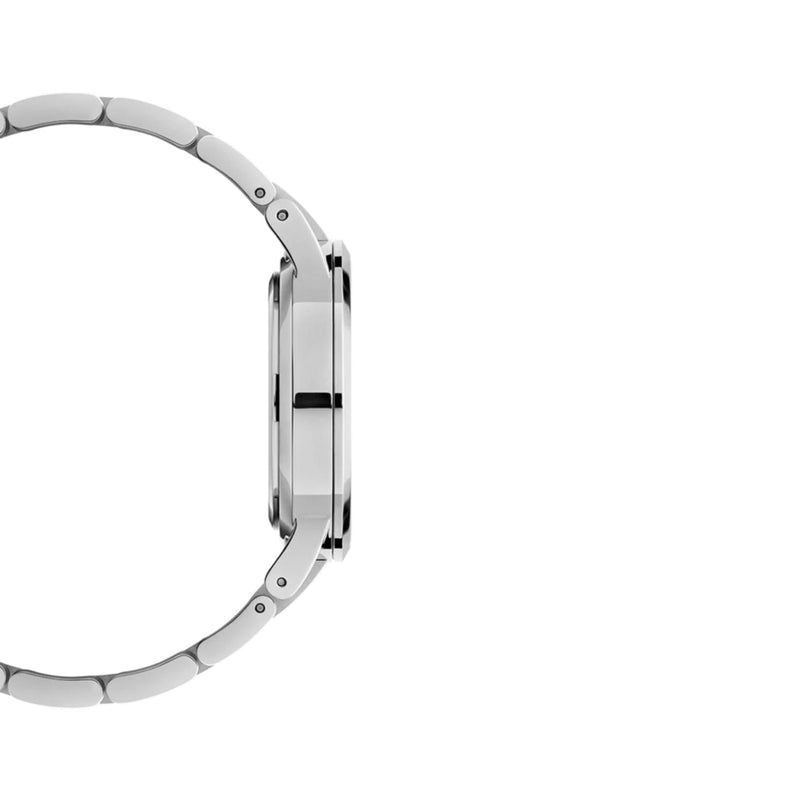 Daniel Wellington Iconic Link Arctic DW00100448 analog herrklocka med blå urtavla och armband i rostfritt stål
