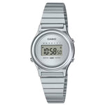 Casio Vintage LA700WE-7AEF digital damklocka med silver urtavla och armband i rostfritt stål