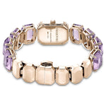 Swarovski Octagon cut bracelet 5722364 analog damklocka med lila urtavla och armband i rostfritt stål